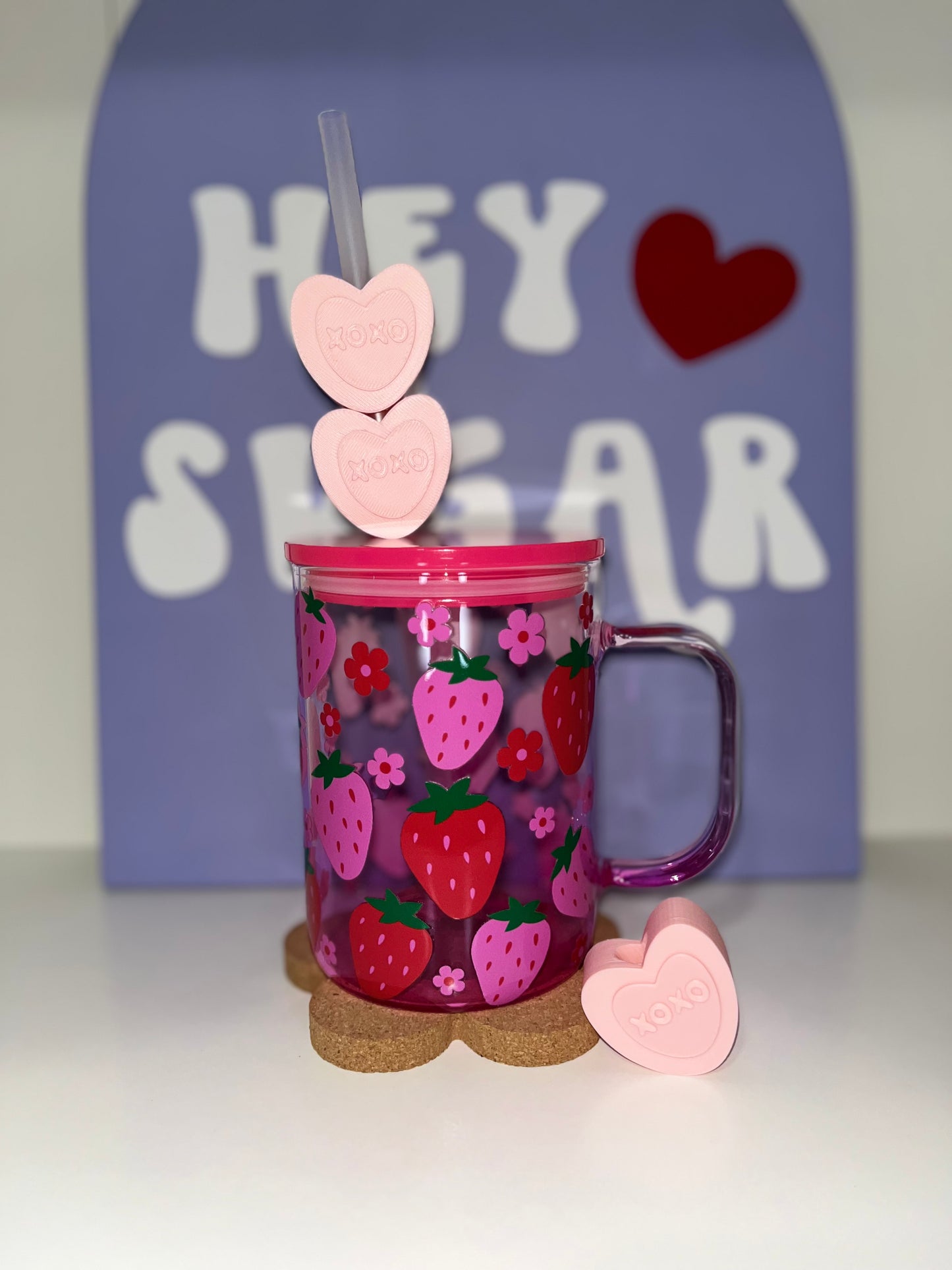 PINK XOXO STRAW TOPPER | 3D PRINT