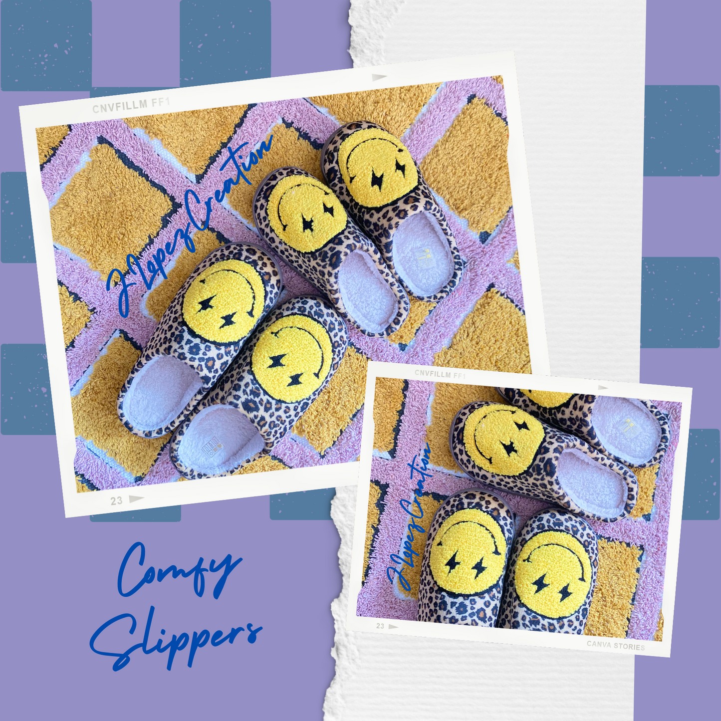 LEOPARD SMILEY | COMFY SLIPPERS
