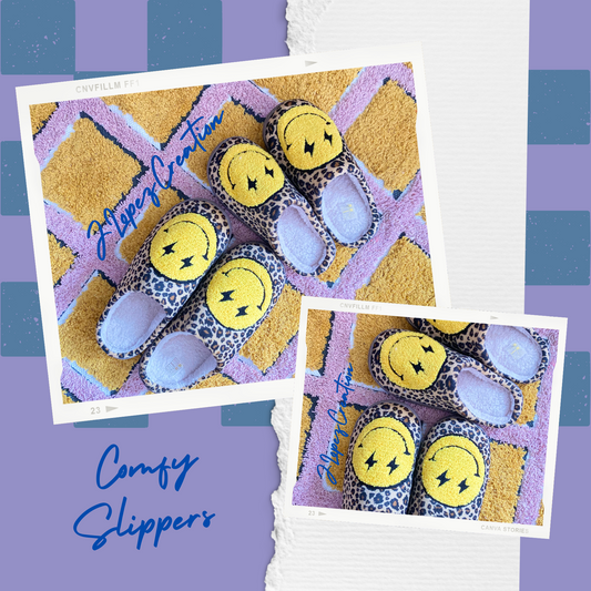 LEOPARD SMILEY | COMFY SLIPPERS
