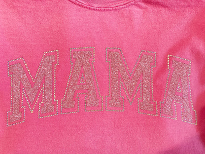 MAMA | PINK | RHINESTONE | T-SHIRT | SHORT SLEEVE