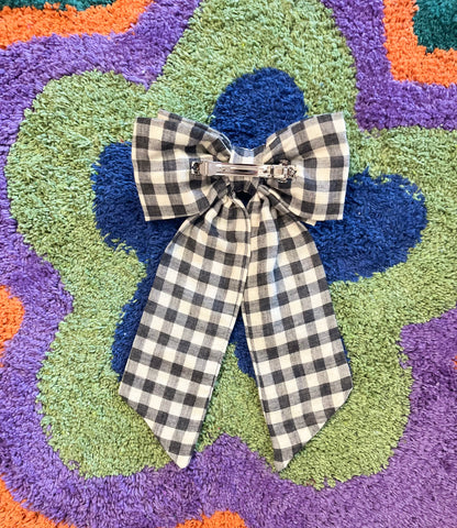 GREY PLAID | BOW |HAIR ACCESSORIES