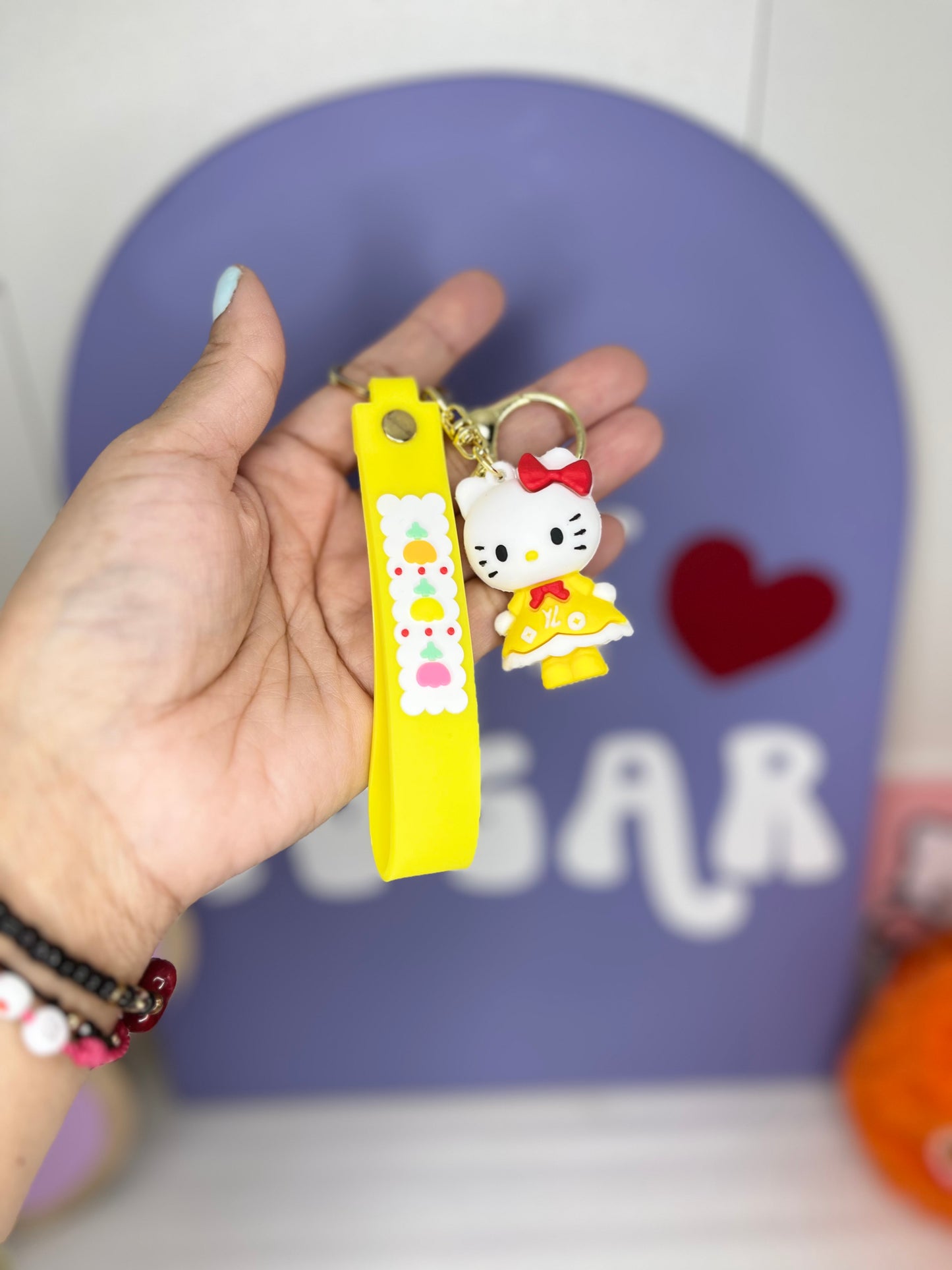 KITTY FLOWER KEYCHAINS