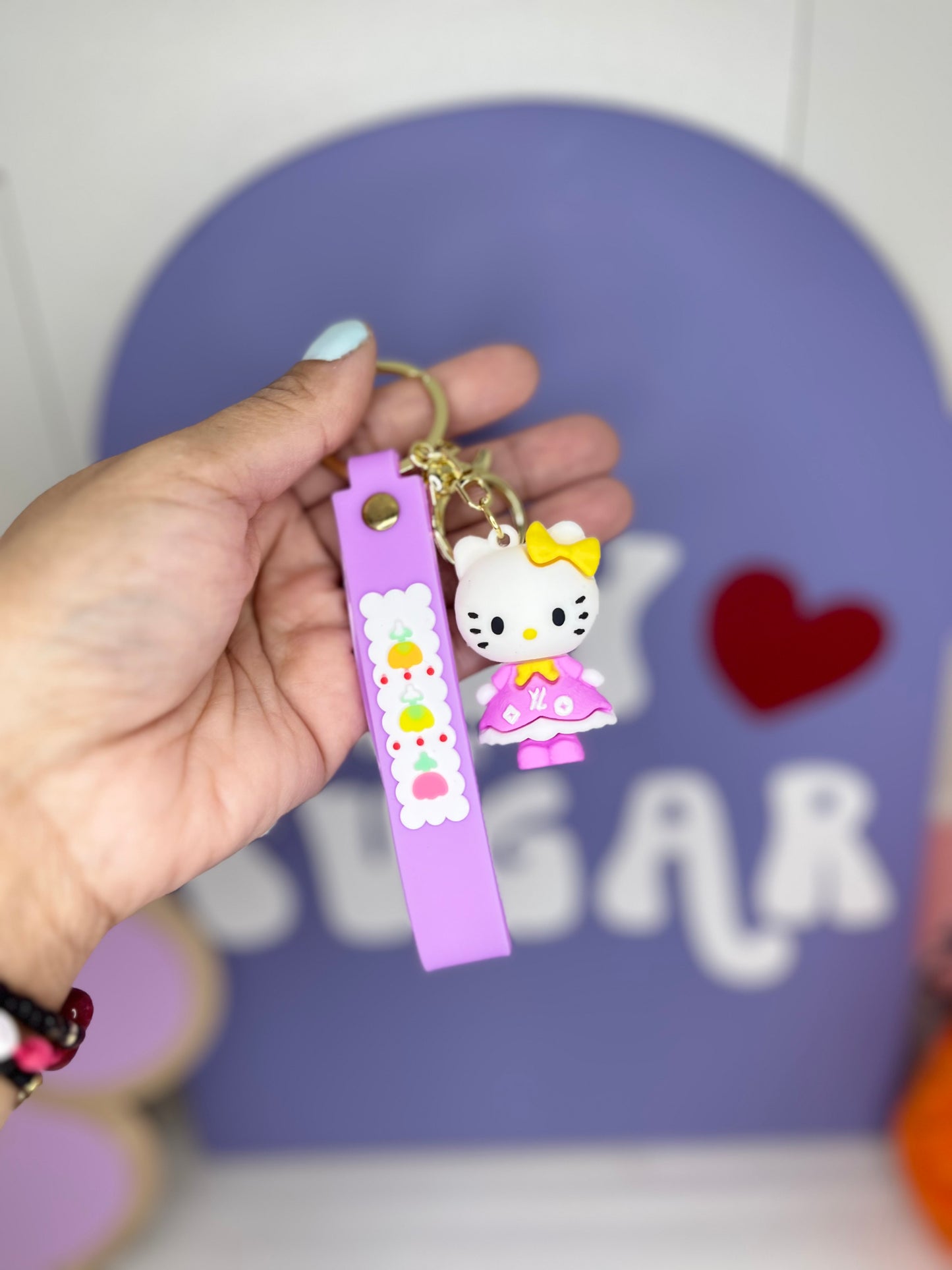 KITTY FLOWER KEYCHAINS