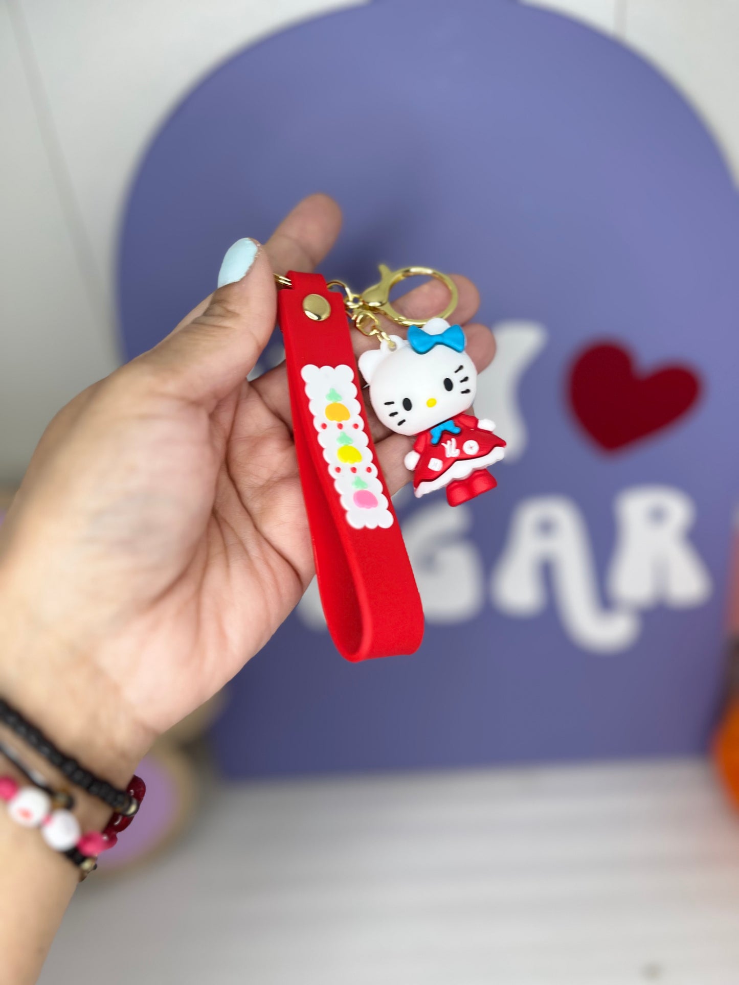 KITTY FLOWER KEYCHAINS